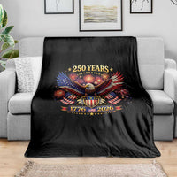 USA 250th Anniversary Eagle Throw Blanket 4th July Independence Day Patriotic USA Flag