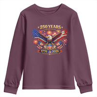 USA 250th Anniversary Eagle Youth Sweatshirt 4th July Independence Day Patriotic USA Flag