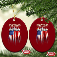 250 Years Anniversary Ceramic Ornament Usa American Flag 1776 2026 Patriotic Independence Day 4th July