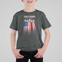 250 Years Anniversary T Shirt For Kid Usa American Flag 1776 2026 Patriotic Independence Day 4th July
