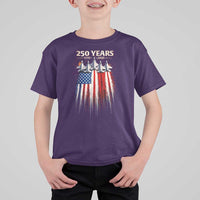 250 Years Anniversary T Shirt For Kid Usa American Flag 1776 2026 Patriotic Independence Day 4th July
