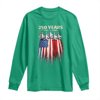 250 Years Anniversary Long Sleeve Shirt Usa American Flag 1776 2026 Patriotic Independence Day 4th July
