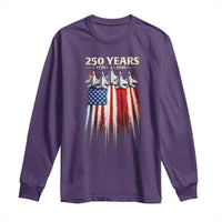 250 Years Anniversary Long Sleeve Shirt Usa American Flag 1776 2026 Patriotic Independence Day 4th July