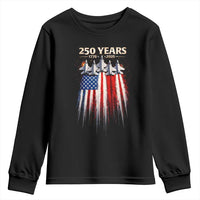 250 Years Anniversary Youth Sweatshirt Usa American Flag 1776 2026 Patriotic Independence Day 4th July