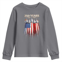 250 Years Anniversary Youth Sweatshirt Usa American Flag 1776 2026 Patriotic Independence Day 4th July
