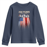 250 Years Anniversary Youth Sweatshirt Usa American Flag 1776 2026 Patriotic Independence Day 4th July