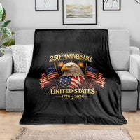 250th Anniversary Throw Blanket United States 250 Years Birthday 1776 2026 Eagle USA Flag