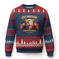250th Anniversary Ugly Christmas Sweater United States 250 Years Birthday 1776 2026 Eagle USA Flag