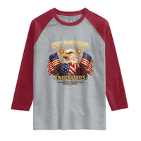 250th Anniversary Raglan Shirt United States 250 Years Birthday 1776 2026 Eagle USA Flag