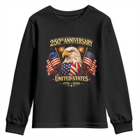 250th Anniversary Youth Sweatshirt United States 250 Years Birthday 1776 2026 Eagle USA Flag