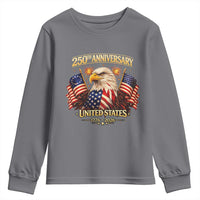 250th Anniversary Youth Sweatshirt United States 250 Years Birthday 1776 2026 Eagle USA Flag