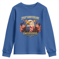 250th Anniversary Youth Sweatshirt United States 250 Years Birthday 1776 2026 Eagle USA Flag