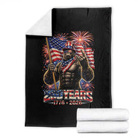 Bigfoot 250th Anniversary Throw Blanket USA Independence 250 Years Of Freedom 1776 2026 Patriotic Flag
