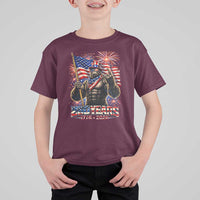 Bigfoot 250th Anniversary T Shirt For Kid USA Independence 250 Years Of Freedom 1776 2026 Patriotic Flag
