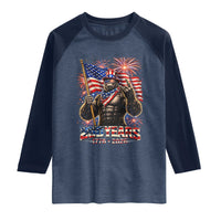 Bigfoot 250th Anniversary Raglan Shirt USA Independence 250 Years Of Freedom 1776 2026 Patriotic Flag