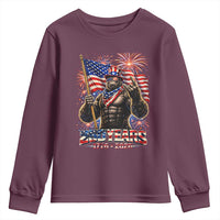 Bigfoot 250th Anniversary Youth Sweatshirt USA Independence 250 Years Of Freedom 1776 2026 Patriotic Flag