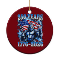 Bigfoot 250th Anniversary America Ceramic Ornament 250 Years Of Freedom 4th July 1776 2026 Patriotic Flag