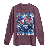 Bigfoot 250th Anniversary America Long Sleeve Shirt 250 Years Of Freedom 4th July 1776 2026 Patriotic Flag