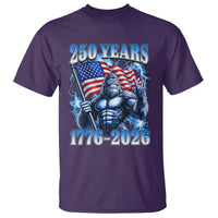 Bigfoot 250th Anniversary America T Shirt 250 Years Of Freedom 4th July 1776 2026 Patriotic Flag