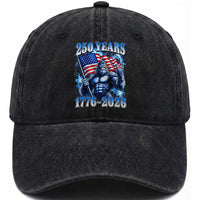 Bigfoot 250th Anniversary America Washed Cotton Baseball Cap 250 Years Of Freedom 4th July 1776 2026 Patriotic Flag
