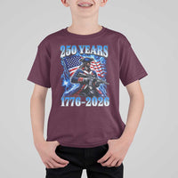 250th Anniversary Yankee Spirit T Shirt For Kid 1776 2026 Patriotic Tactical Minuteman US Flag
