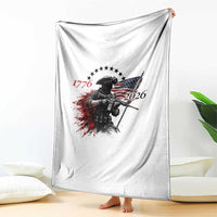 250 Years Anniversary Yankee Spirit Throw Blanket 1776 2026 Patriotic Tactical Minuteman Independence Day 4th July US Flag