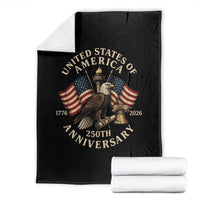 USA 250th Anniversary Throw Blanket Vintage Eagle US Flag Independence Day 4th July Patriotic
