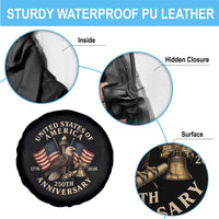 USA 250th Anniversary Spare Tire Cover Vintage Eagle US Flag Independence Day 4th July Patriotic