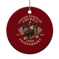 USA 250th Anniversary Ceramic Ornament Vintage Eagle US Flag Independence Day 4th July Patriotic