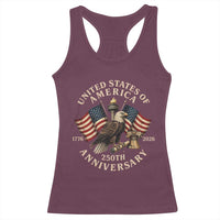 USA 250th Anniversary Racerback Tank Top Vintage Eagle US Flag Independence Day 4th July Patriotic