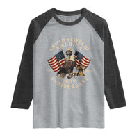 USA 250th Anniversary Raglan Shirt Vintage Eagle US Flag Independence Day 4th July Patriotic