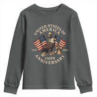 USA 250th Anniversary Youth Sweatshirt Vintage Eagle US Flag Independence Day 4th July Patriotic