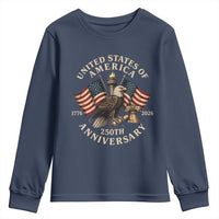 USA 250th Anniversary Youth Sweatshirt Vintage Eagle US Flag Independence Day 4th July Patriotic