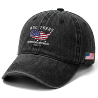 USA 250th Anniversary Washed Cotton Baseball Cap United States Semiquincentennial 1776 2026 Patriotic Independence Day