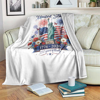 250th Anniversary USA Throw Blanket Patriotic Liberty Floral 250 Years American 4th July 1776 2026