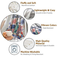 250th Anniversary USA Throw Blanket Patriotic Liberty Floral 250 Years American 4th July 1776 2026