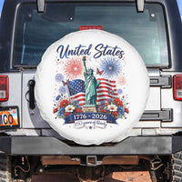 250th Anniversary USA Spare Tire Cover Patriotic Liberty Floral 250 Years American 4th July 1776 2026