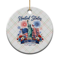 250th Anniversary USA Ceramic Ornament Patriotic Liberty Floral 250 Years American 4th July 1776 2026