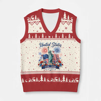 250th Anniversary USA V-Neck Knit Sweater Vest Patriotic Liberty Floral 250 Years American 4th July 1776 2026