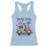 250th Anniversary USA Racerback Tank Top Patriotic Liberty Floral 250 Years American 4th July 1776 2026