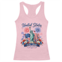 250th Anniversary USA Racerback Tank Top Patriotic Liberty Floral 250 Years American 4th July 1776 2026
