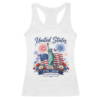 250th Anniversary USA Racerback Tank Top Patriotic Liberty Floral 250 Years American 4th July 1776 2026