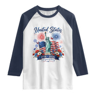 250th Anniversary USA Raglan Shirt Patriotic Liberty Floral 250 Years American 4th July 1776 2026