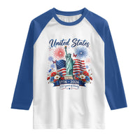 250th Anniversary USA Raglan Shirt Patriotic Liberty Floral 250 Years American 4th July 1776 2026