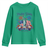 250th Anniversary USA Youth Sweatshirt Patriotic Liberty Floral 250 Years American 4th July 1776 2026