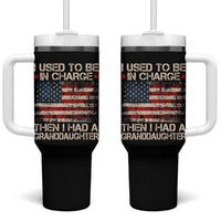 I Used To Be in Charge Then I Had A Granddaughter Tumbler With Handle Fathers Day Grandpa Gift American Flag