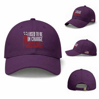 I Used To Be in Charge Then I Had A Granddaughter Baseball Cap Funny Saying Gag Gift Birthday Grandpa Fathers Day US Flag