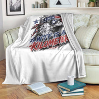 Funny 4th Of July WTF Is A Kilometer Throw Blanket Vintage USA Meme Patriotic Eagle Humor Independence Day