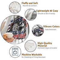 Funny 4th Of July WTF Is A Kilometer Throw Blanket Vintage USA Meme Patriotic Eagle Humor Independence Day