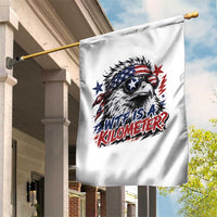 Funny 4th Of July WTF Is A Kilometer Garden Flag Vintage USA Meme Patriotic Eagle Humor Independence Day